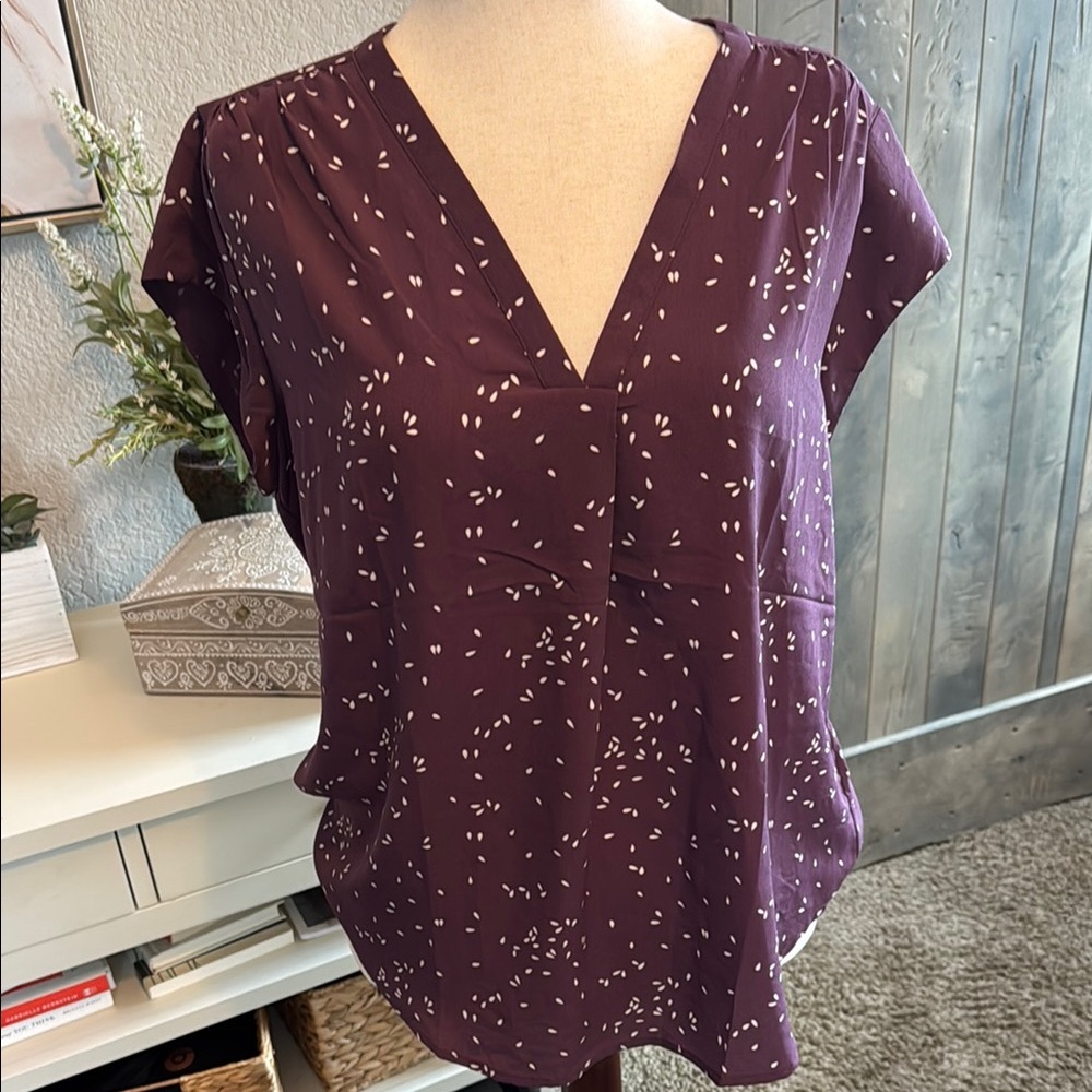 Women's Purple V-Neck Top